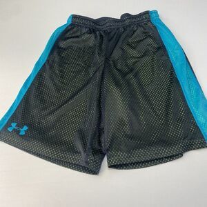 Under Armour Youth Size XL Black & Teal Athletic Shorts‎ YXL Athletic pre owned